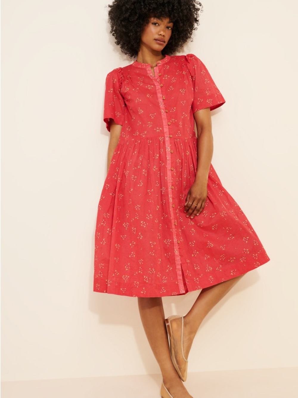 NWT Free People Bella Mae Midi Dress IN red size XS